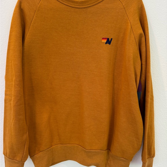 Aviator Nation Rainbow Sunburst Crewneck Sweatshirt Mustard - Picture 8 of 10